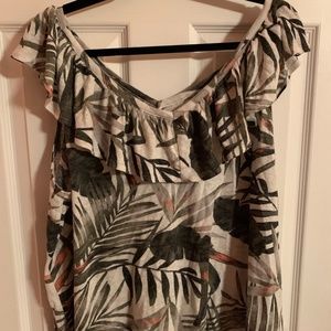 Old Navy Tropical Off Shoulder Shirt XXL